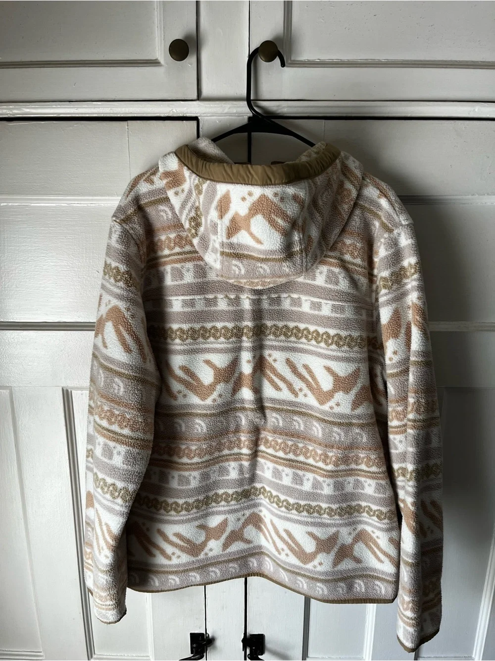 The North Face - Fair Isle Logo Print Fleece Hoodie - Size XL